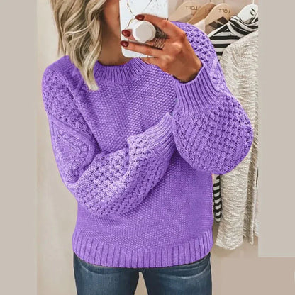 Women's Elegant Soft Knitted Jumper in Solid Colour | Ideal for Winter