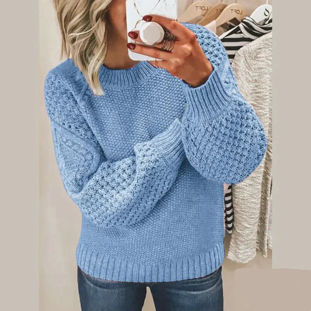 Women's Elegant Soft Knitted Jumper in Solid Colour | Ideal for Winter