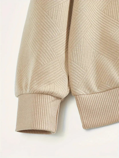 Men's Quarter Zip Jumper with Collar and Geometric Pattern | Ideal for Winter