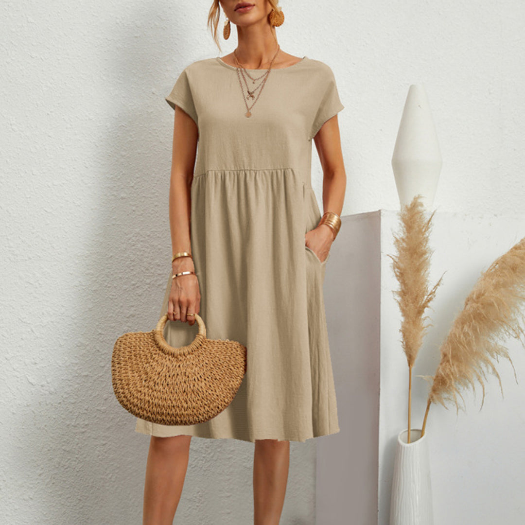 Women's Relaxed Lightweight Dress with Side Pockets for Summer