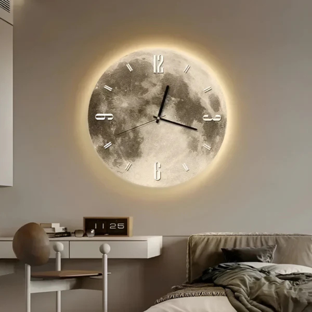 Large Wall Clock – Moon Motif Decorative Timepiece 1
