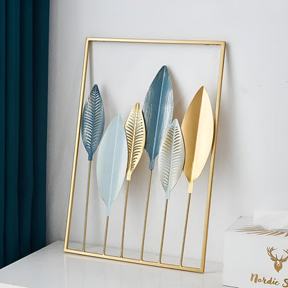 Leaf-Inspired Metal Wall Art for Home Decor 0