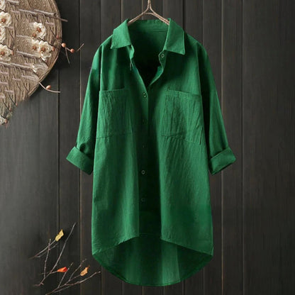 Women's Elegant Button-Up Shirt with Relaxed Fit