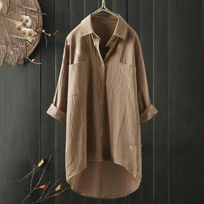 Women's Elegant Button-Up Shirt with Relaxed Fit