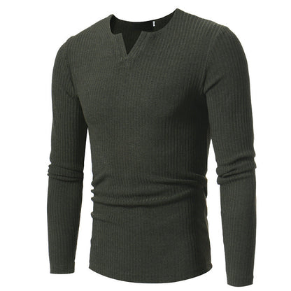 Men's Slim Fit V-Neck Knitted Jumper | Ideal for Winter