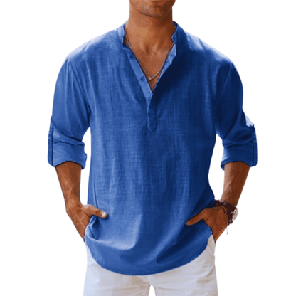 Men's Long Sleeve Shirt with Button Placket