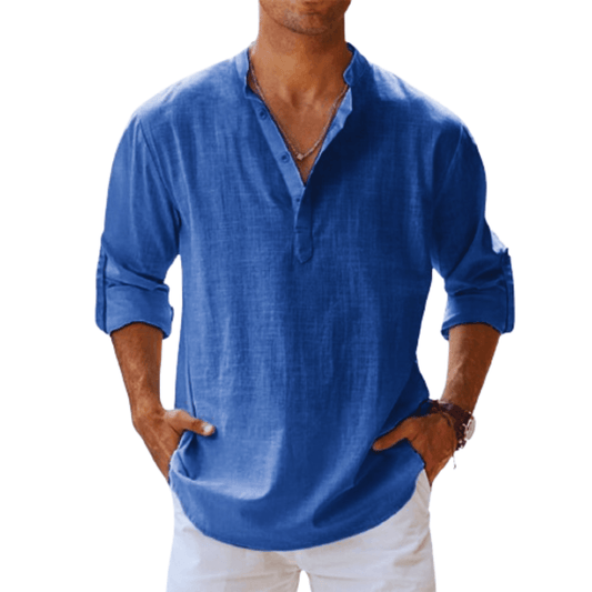 Men's Long Sleeve Shirt with Button Placket