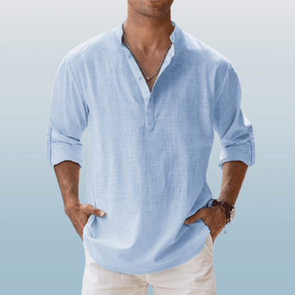 Men's Long Sleeve Shirt with Button Placket