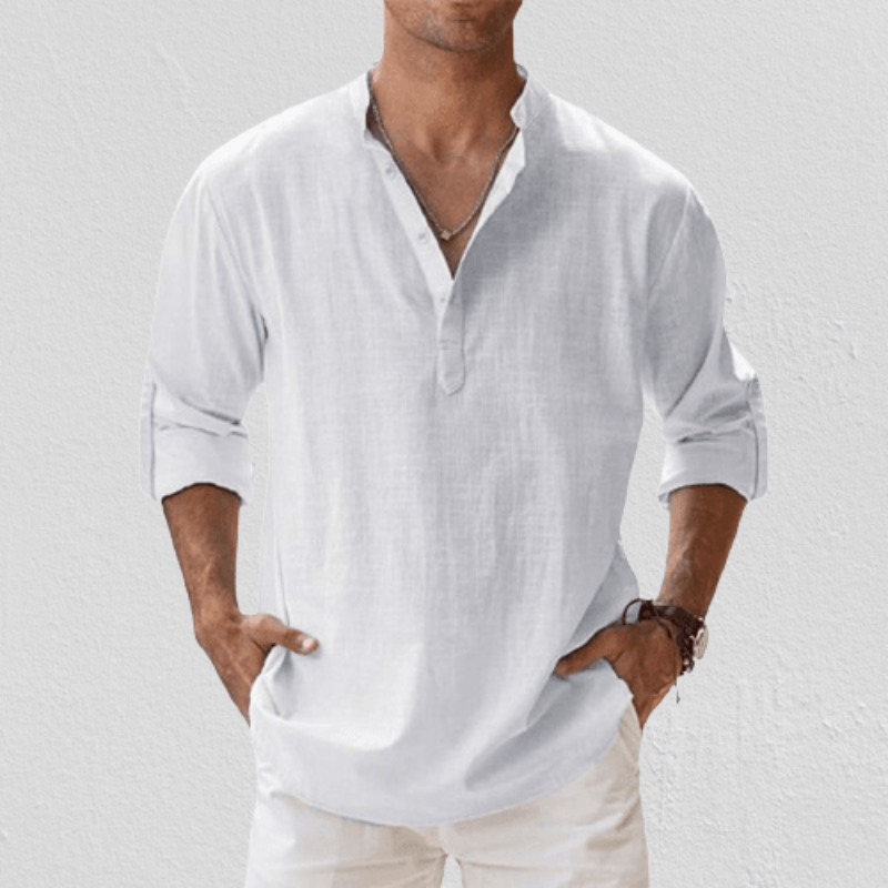 Men's Long Sleeve Shirt with Button Placket