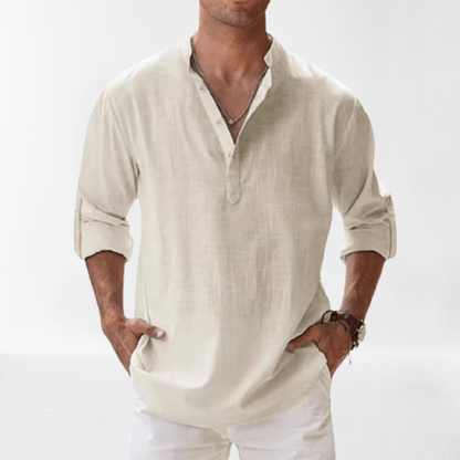 Men's Long Sleeve Shirt with Button Placket