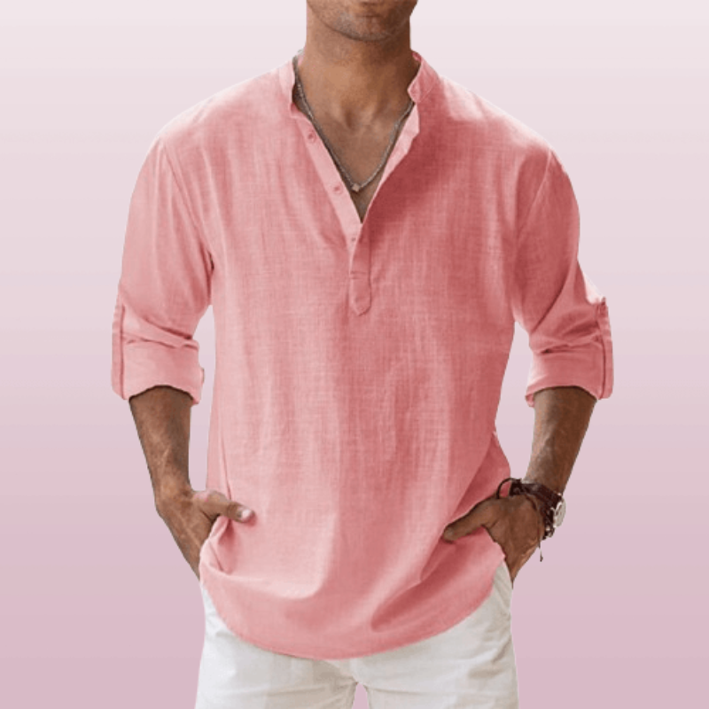 Men's Long Sleeve Shirt with Button Placket