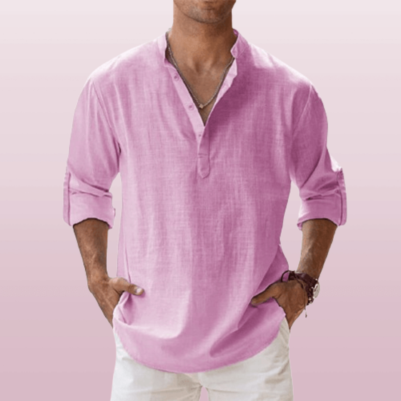 Men's Long Sleeve Shirt with Button Placket