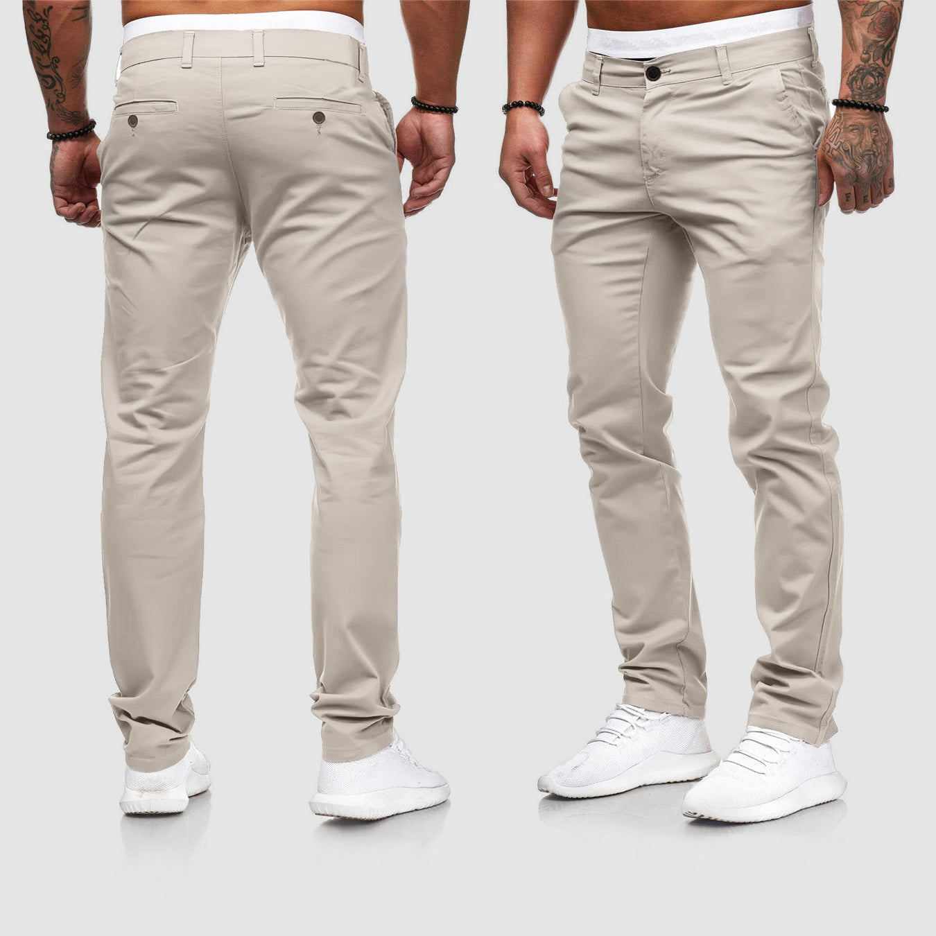 Men’s Straight Leg Solid Colour Trousers