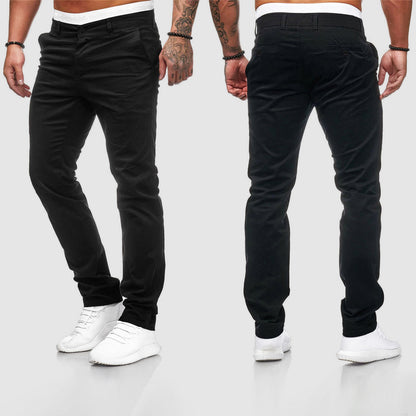 Men’s Straight Leg Solid Colour Trousers