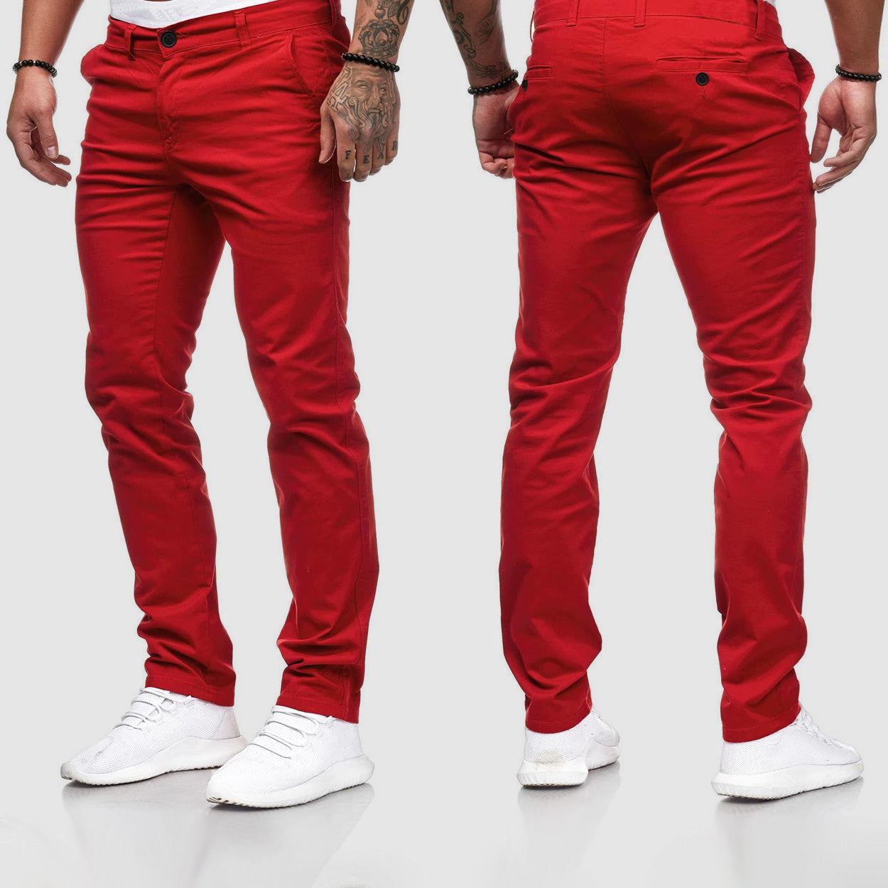 Men’s Straight Leg Solid Colour Trousers