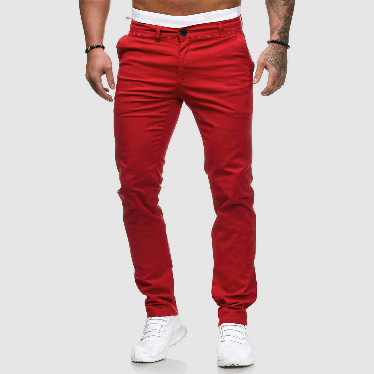 Men’s Straight Leg Solid Colour Trousers