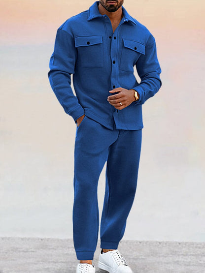 Men's Two-Piece Set with Buttoned Shirt