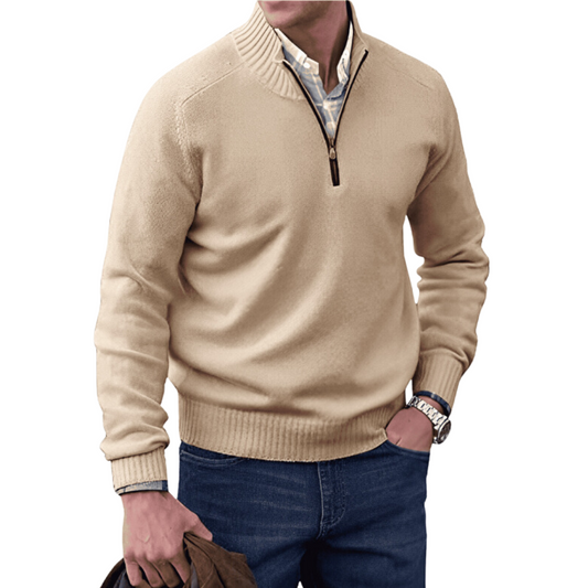 Men's Long Sleeve Quarter Zip Sweater