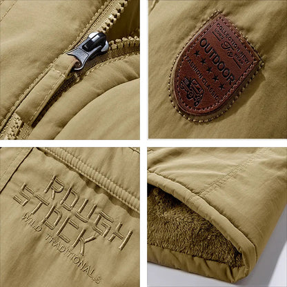 Men's Tactical Jacket with Detachable Hood and Multiple Pockets