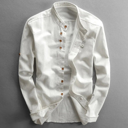 Men's Dress Shirt with Stand-up Collar