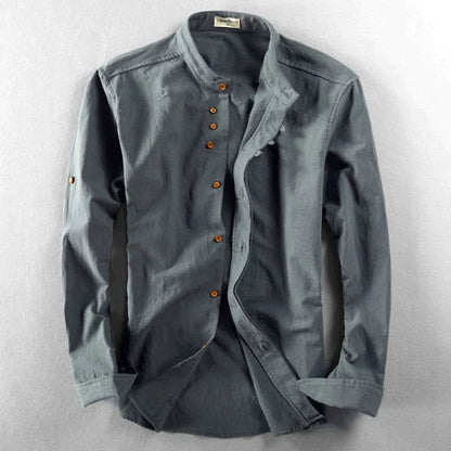 Men's Dress Shirt with Stand-up Collar