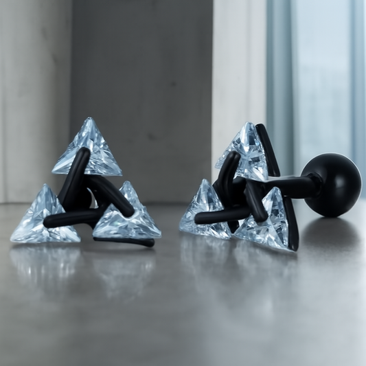 Men’s Triangle Earrings with Minimalist Design 0