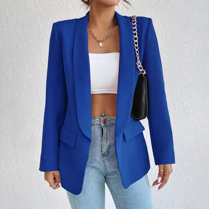 Women's Trendy Slim Open Front Blazer with Pockets | Perfect for Casual Days