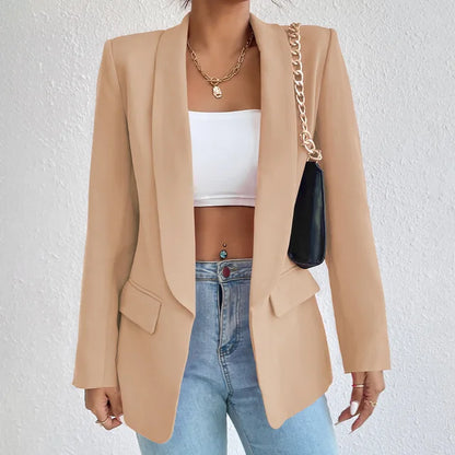 Women's Trendy Slim Open Front Blazer with Pockets | Perfect for Casual Days