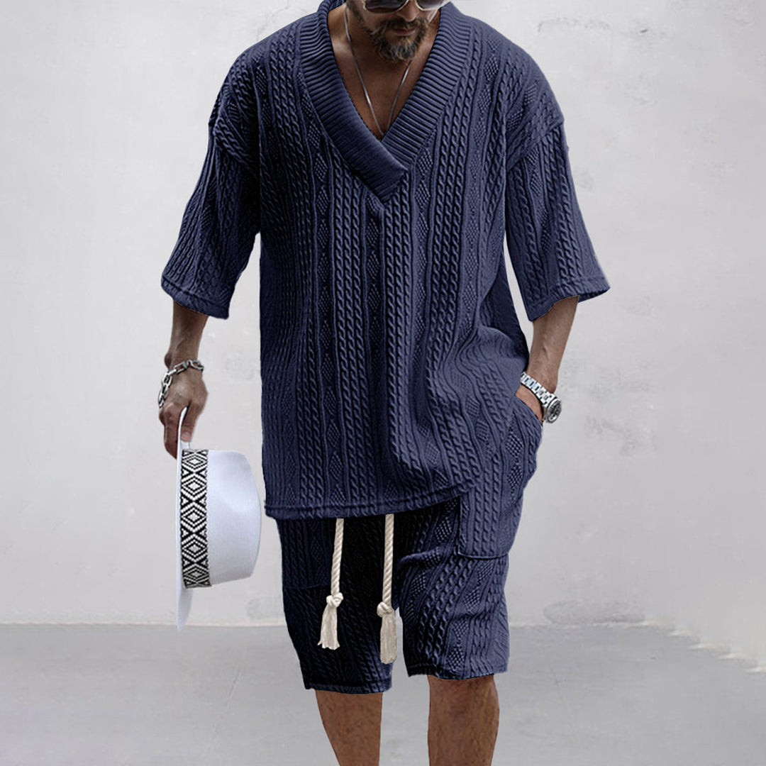 Frederick - Knitted Shirt and Shorts Set - Casual - Casual Couture - Ideal for Summer