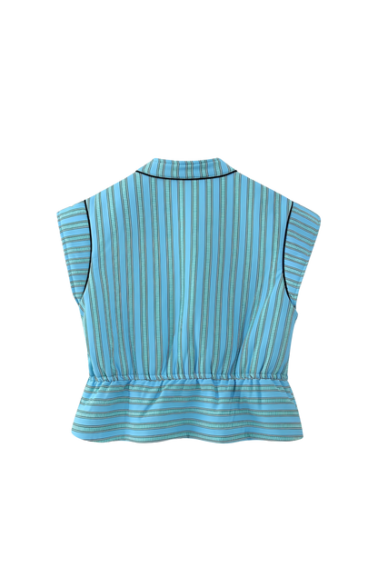 Women's Elegant Lightweight Sleeveless Top with Striped Design