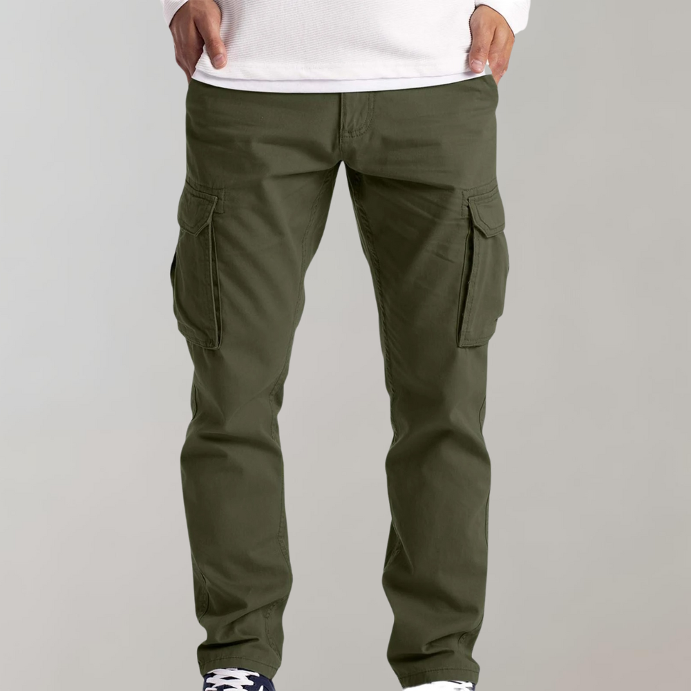 Men's Solid Colour Multi-Pocket Cargo Pants | Perfect for Casual Days