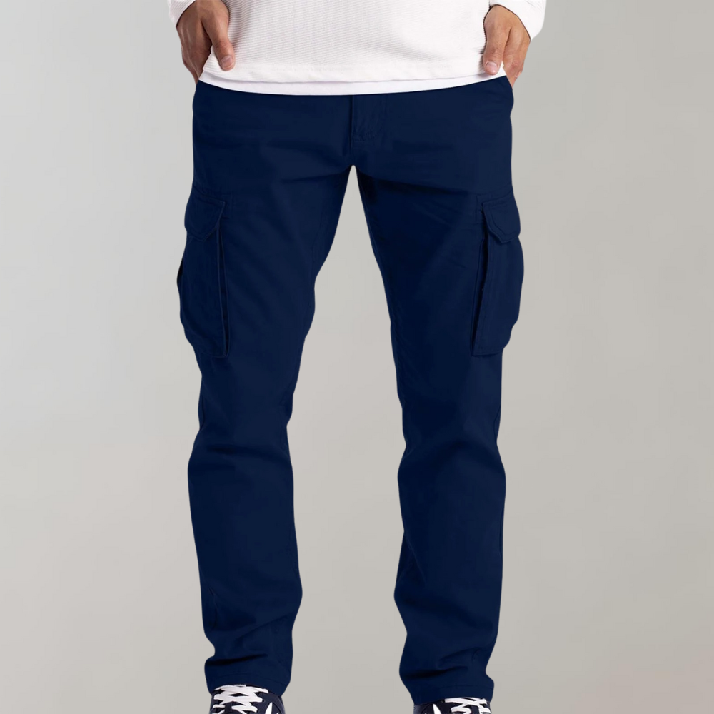 Men's Solid Colour Multi-Pocket Cargo Pants | Perfect for Casual Days