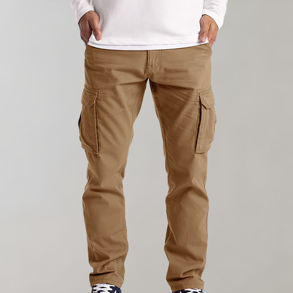 Men's Solid Colour Multi-Pocket Cargo Pants | Perfect for Casual Days