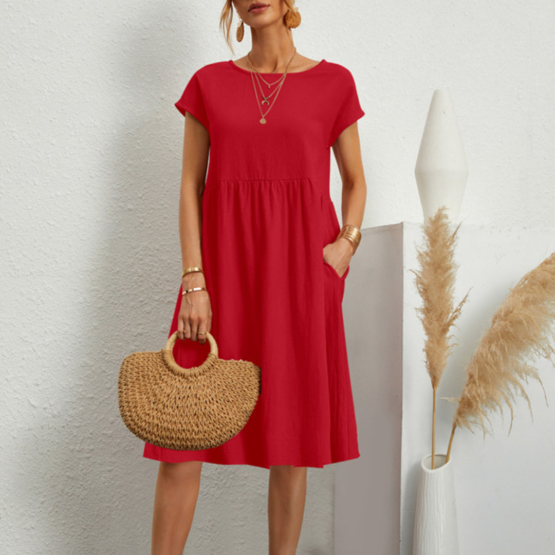 Women's Relaxed Lightweight Dress with Side Pockets for Summer