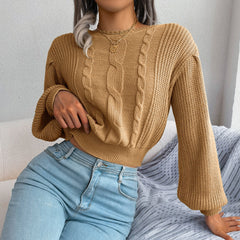 Women's Stylish Beige Cashmere Jumper with Braided Plaits | Ideal for winter