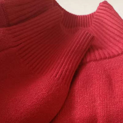 Women's Casual Warm Knitted Sweater with Plush Lining | Ideal for Autumn/Winter