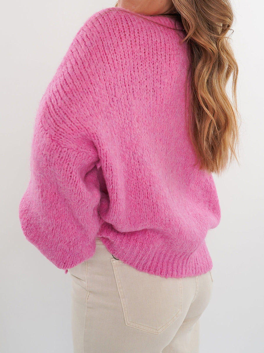 Women's Loose Fit Knitted Cardigan with Drawstring | Ideal for Winter