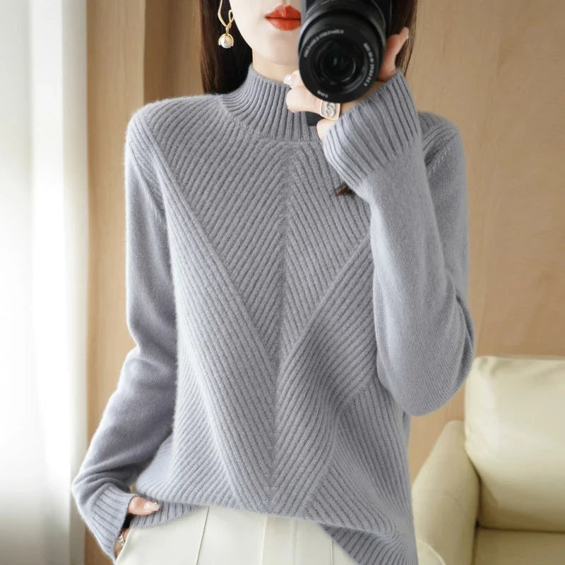 Women's Textured Crew Neck Knit Jumper |  Ideal for Winter