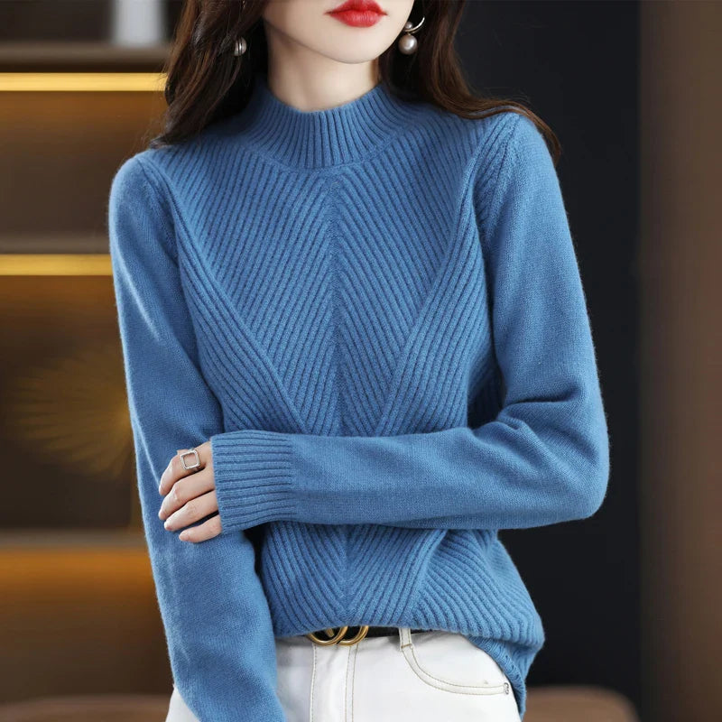 Women's Textured Crew Neck Knit Jumper |  Ideal for Winter