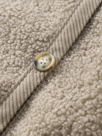 Women's Teddy Cashmere Knit Cardigan with Buttons in Solid Colour | Ideal for Winter