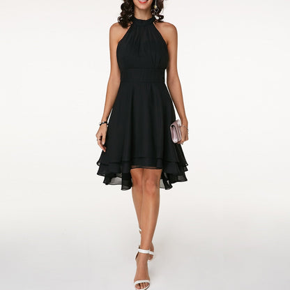 Women's Chic Ruffled Summer Dress with Elegant Details