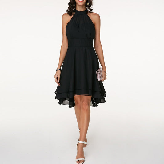 Women's Chic Ruffled Summer Dress with Elegant Details