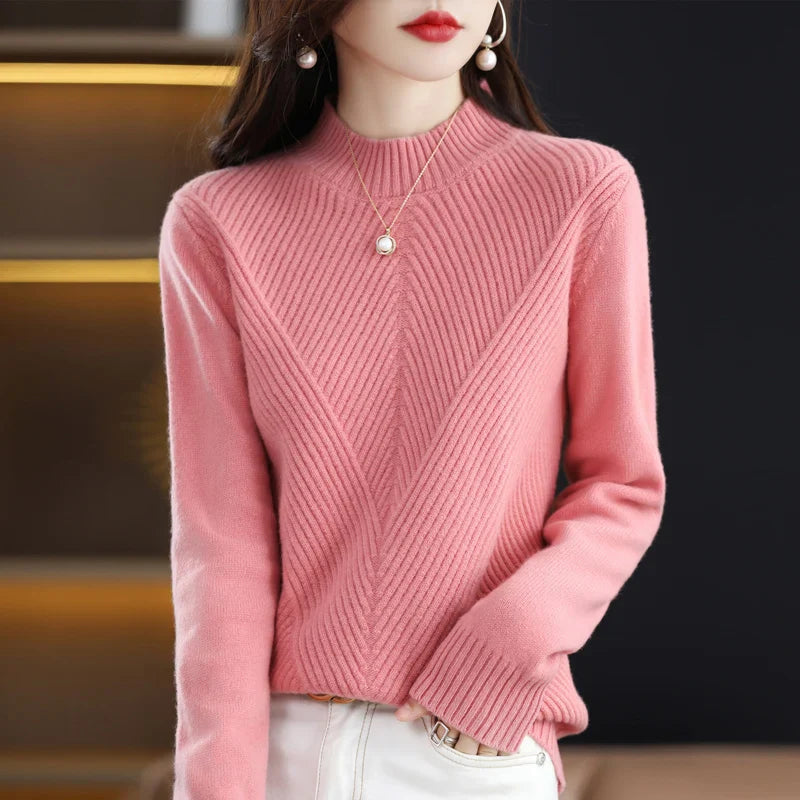 Women's Textured Crew Neck Knit Jumper |  Ideal for Winter