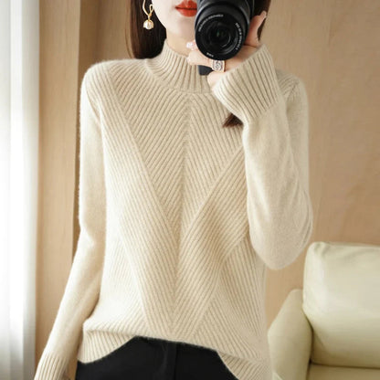 Women's Textured Crew Neck Knit Jumper |  Ideal for Winter