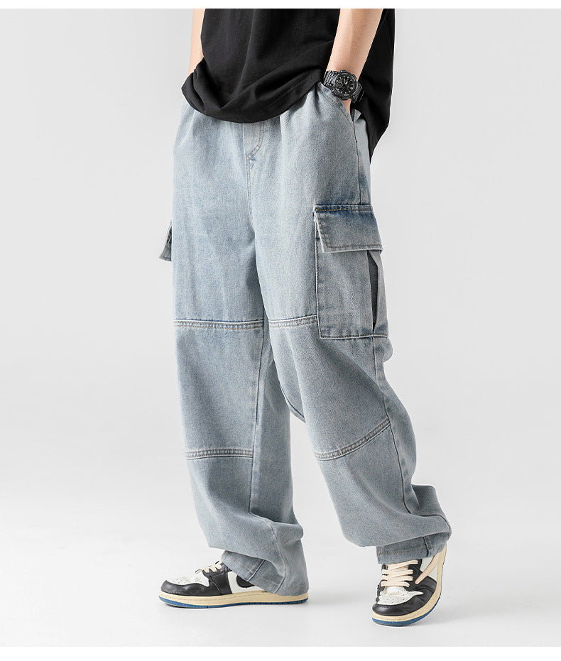 Men's Classic Straight Wide Leg Cargo Jeans | Perfect for Casual Days