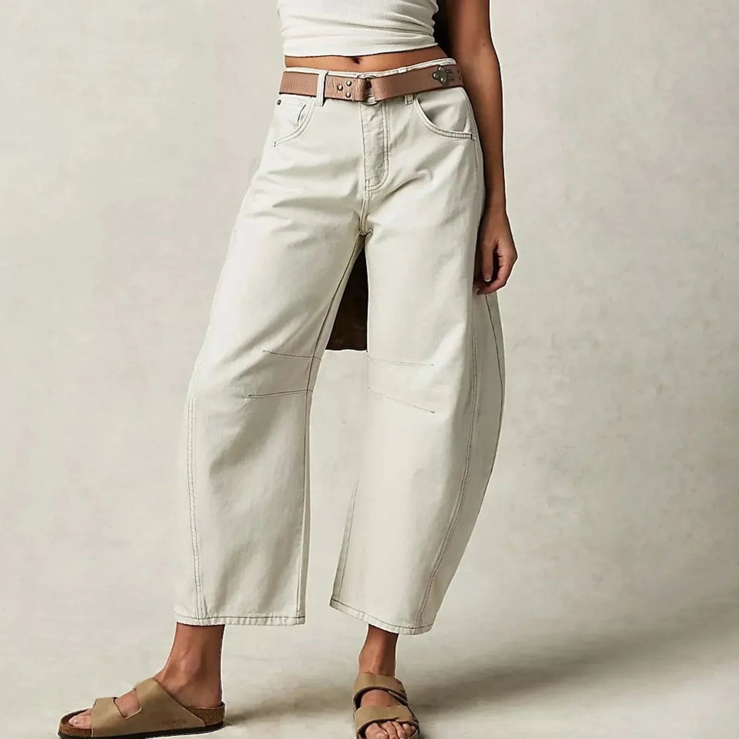 Francesca - Wide Leg Baggy Jeans Washed - Chic - Denim - Perfect for Casual Days