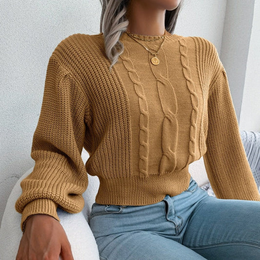 Women's Stylish Beige Cashmere Jumper with Braided Plaits | Ideal for winter