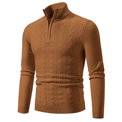 Men's Casual Slim Fit Stand-Up Zipper Collar Jumper | Ideal for Autumn/Winter