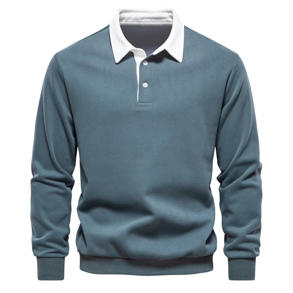 Men's Casual Buttoned Collar Polo Knitted Jumper | Ideal for Autumn/Winter