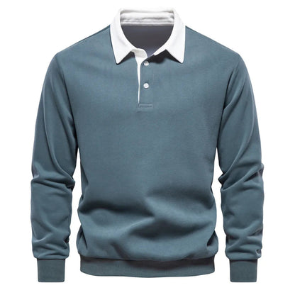 Men's Casual Buttoned Collar Polo Knitted Jumper | Ideal for Autumn/Winter